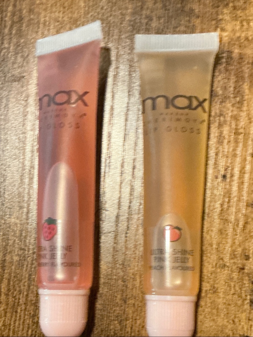 Max Striped Pink and Peach Lip Gloss Duo